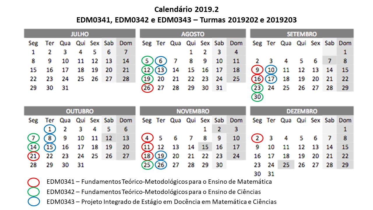 Cronograma EDM0341, EDM0342 e EDM0343