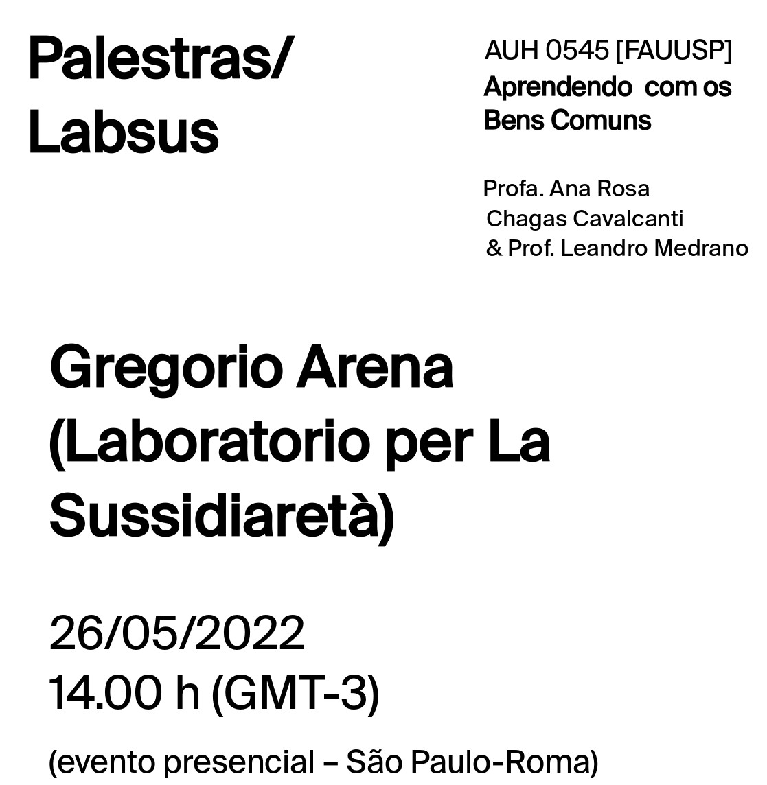 Palestra Gegorio Arena - Lecture Gregorio Arena