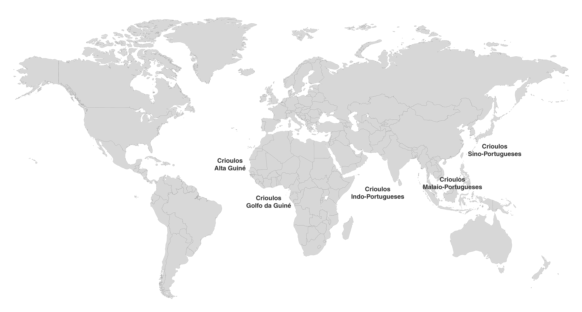 Mapa dos Crioulos de Base Portuguesa 