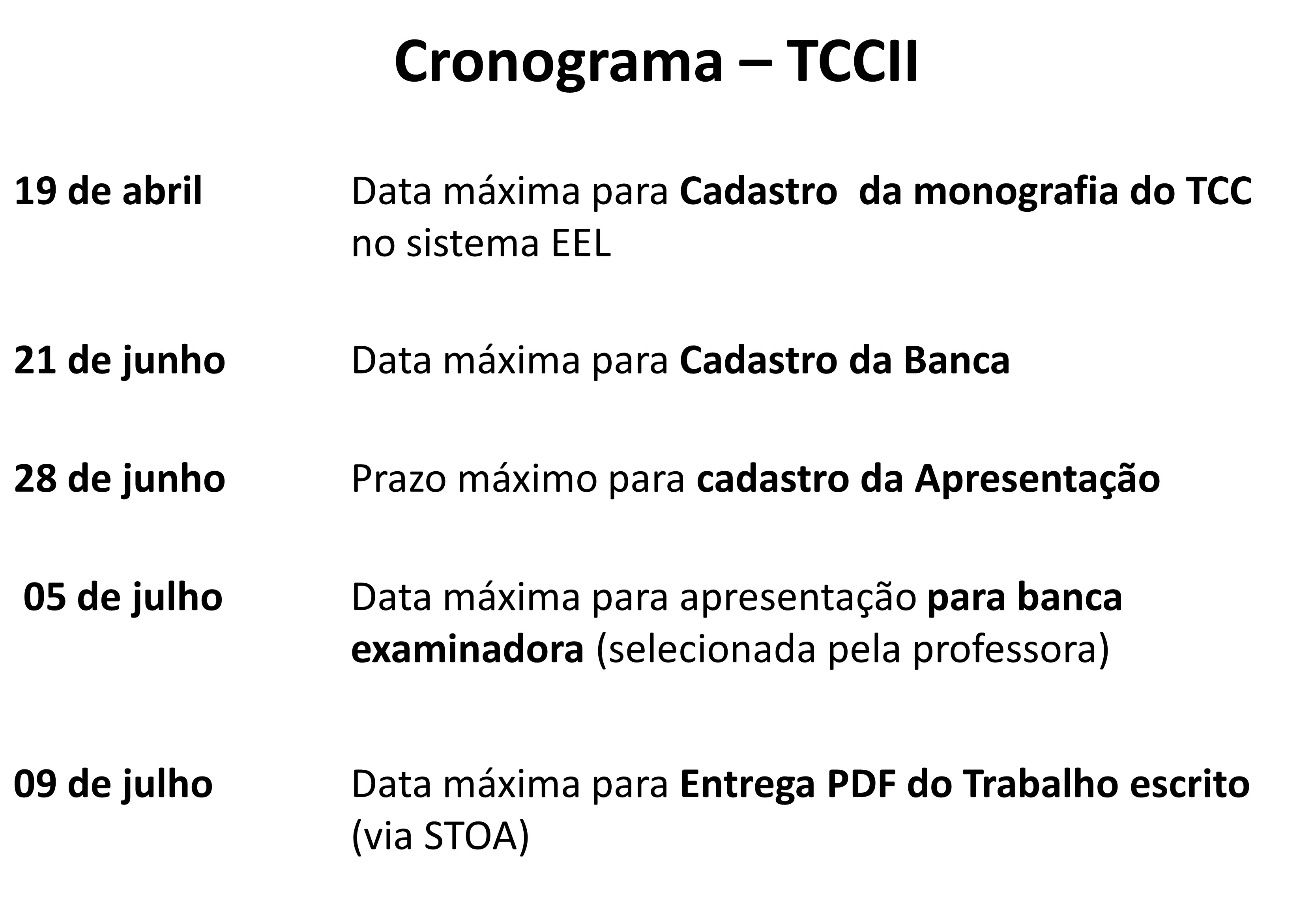 Cronograma TCII 2024